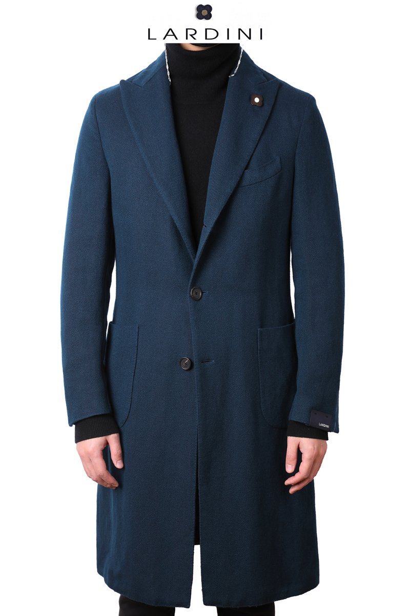 LARDINI Cashmere Long Coat-Blue Green
